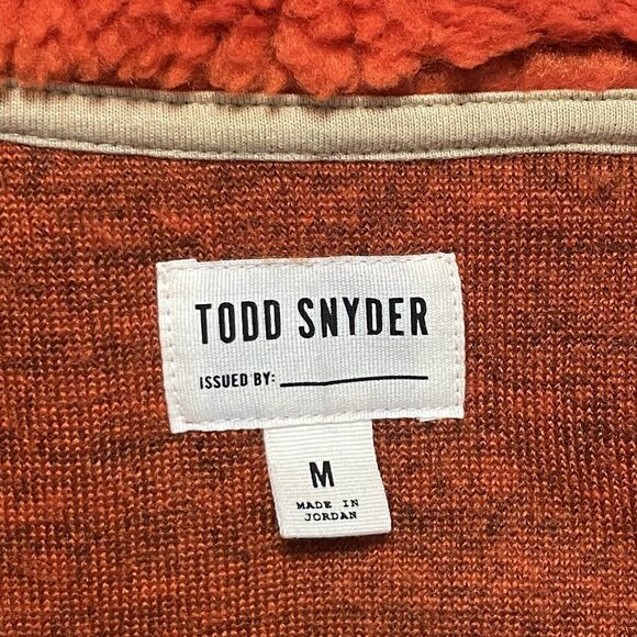 NWOT Todd Snyder Sherpa Pile Fleece Full Zip Jacket Orange Medium Men - Picture 4 of 8
